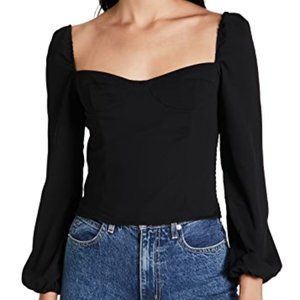 OPT Jojo Black Top Bustier Inspired Bodice Size Small